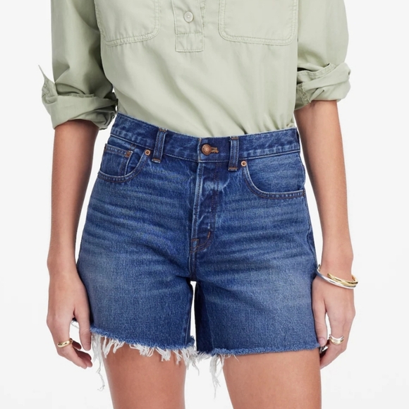 Madewell High Rise Long Denim Shorts 23 - Picture 2 of 14